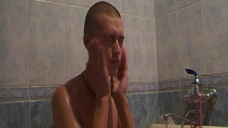Dick fingering and anal masturbation in shower