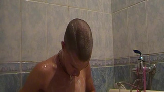 Dick fingering and anal masturbation in shower