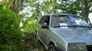 Beautiful brunette outdoor