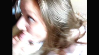 Crooked dick in whore's mouth